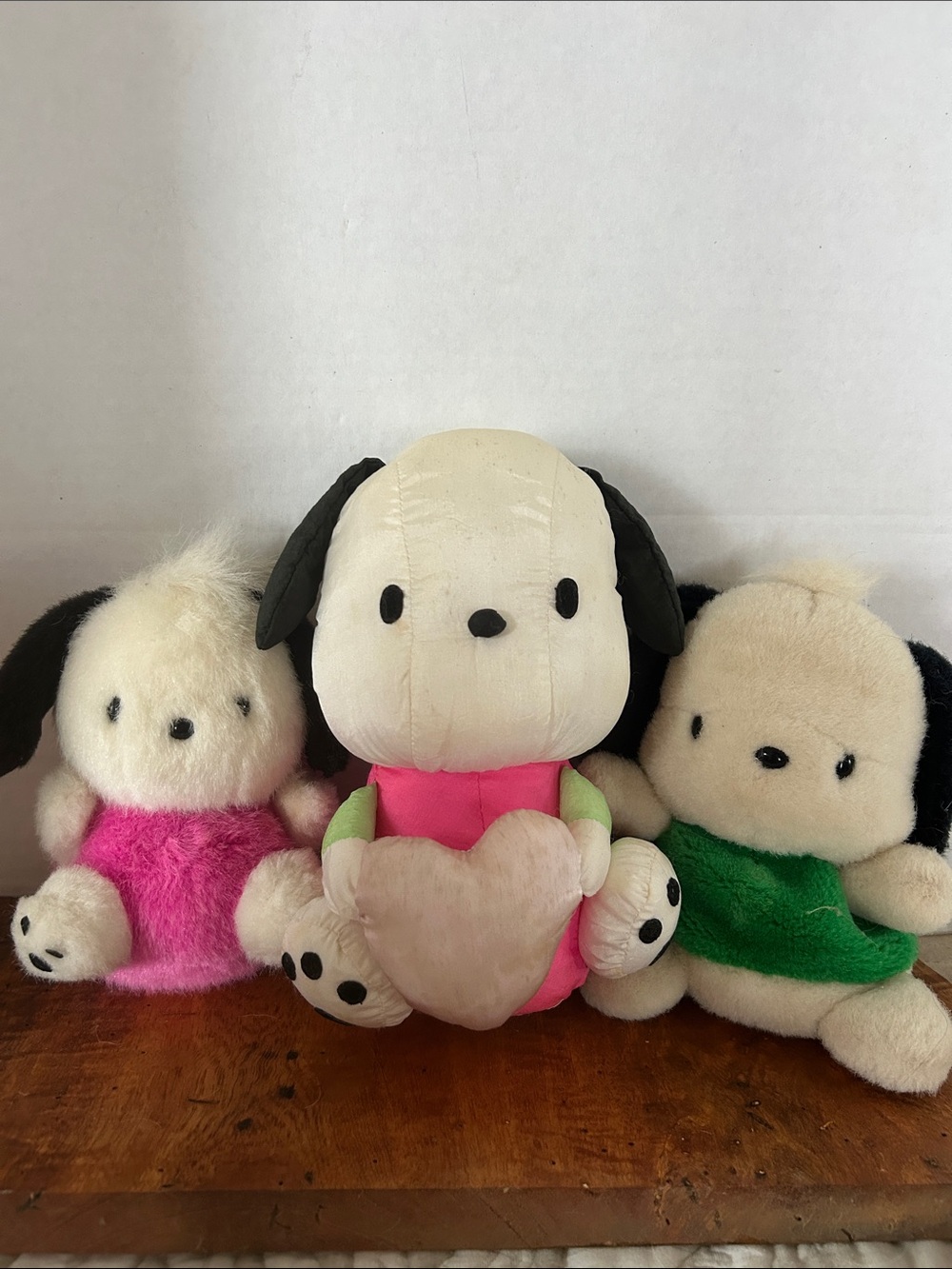 VTG Sanrio Pochacco Bundle of 3 Vintage Plushies Nylon and Furry